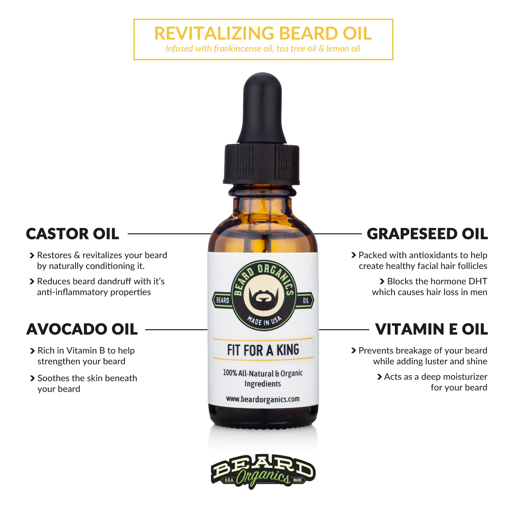 Fit For A King Beard Oil Benefits - Beard Organics